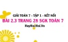 Bài 2.3 SGK Toán 7 tập 1 Kết nối tri thức